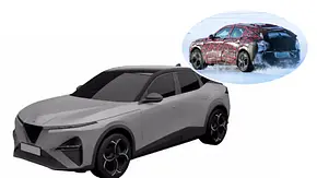 Eine Collage zeigt ein Patentbild des Alfa Romeo Stelvio (2026) und ein Erlkönigfoto. - Foto: Alfa Romeo, SH Proshots/Montage: AUTO ZEITUNG Eine Collage zeigt ein Patentbild des Alfa Romeo Stelvio (2026) und ein Erlkönigfoto. - Foto: Alfa Romeo, SH Proshots/Montage: AUTO ZEITUNG