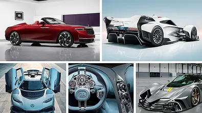 Eine Collage zeigt fünf der teuersten Autos der Welt. - Foto: Hersteller/Collage: AUTO ZEITUNG