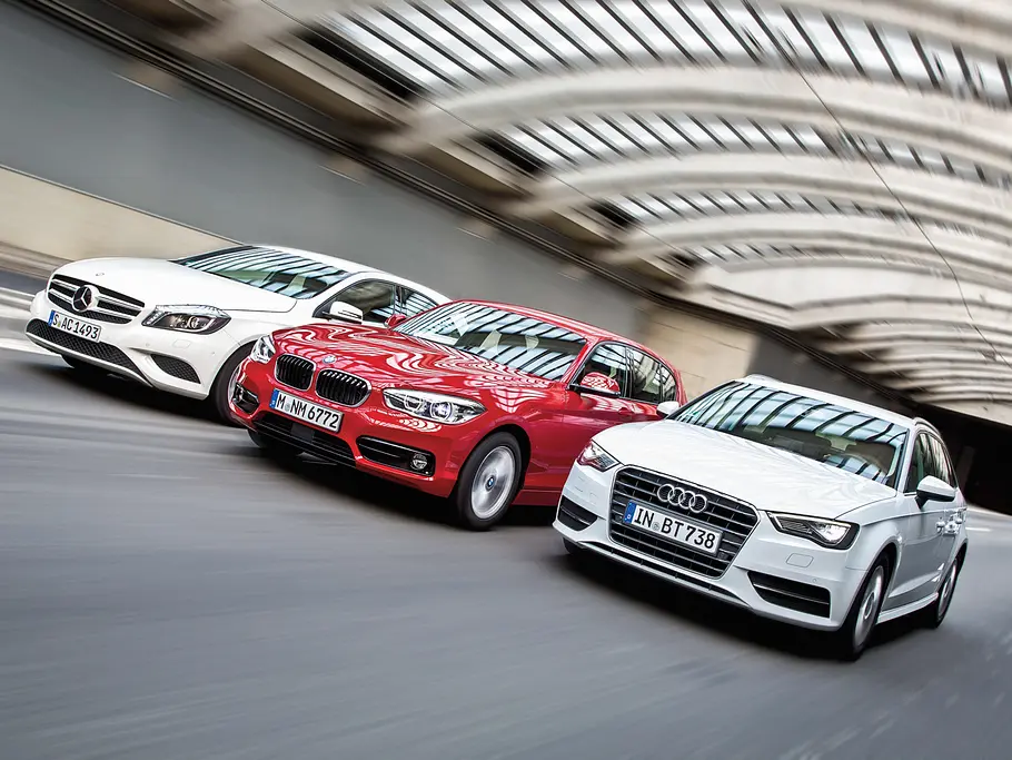 Audi A3 Sportback BMW 1er Mercedes A-Klasse Kompakte Diesel Vergleichstest