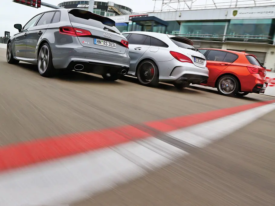 Audi RS 3 BMW M135i Mercedes CLA 45 AMG Kompaktklasse Sportler Vergleichstest