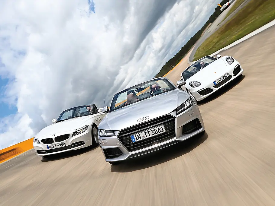 Audi TT BMW Z4 Porsche Boxster Roadster Vergleichstest