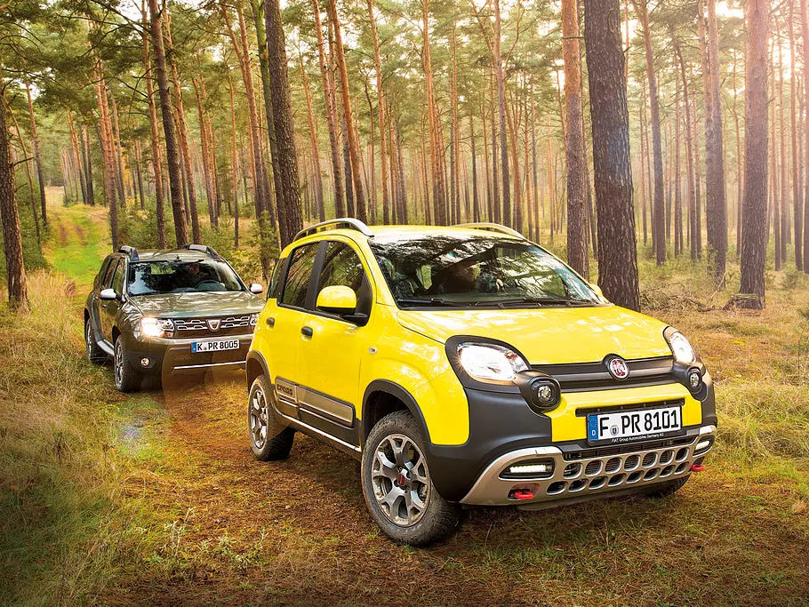 Fiat Panda 4x4 Cross Dacia Duster Klein-SUV Vergleichstest Allrad Diesel