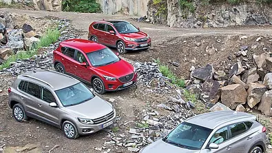 Hyundai Tucson Honda CR-V Mazda CX-5 VW Tiguan SUV Vergleichstest - Foto: Aleksander Perkovic