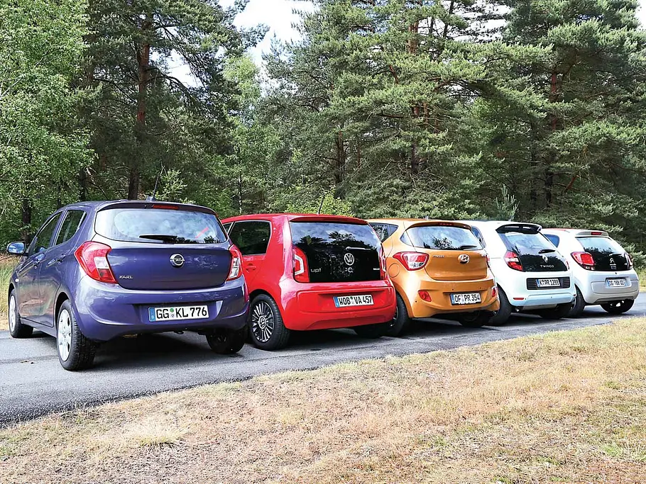 Opel Karl Citroen C1 Hyundai i10 Renault Twingo VW Up Kleinstwagen Vergleichstest
