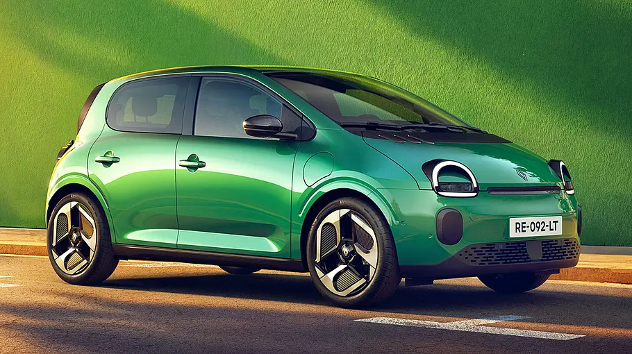 Renault Twingo E-Tech Electric Der Renault Twingo E-Tech Electric, statisch von vorne rechts fotografiert.