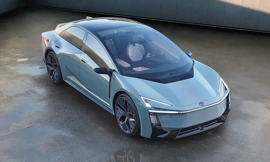 Das Toyota Corolla Concept (2025), statisch von vorne rechts fotografiert.