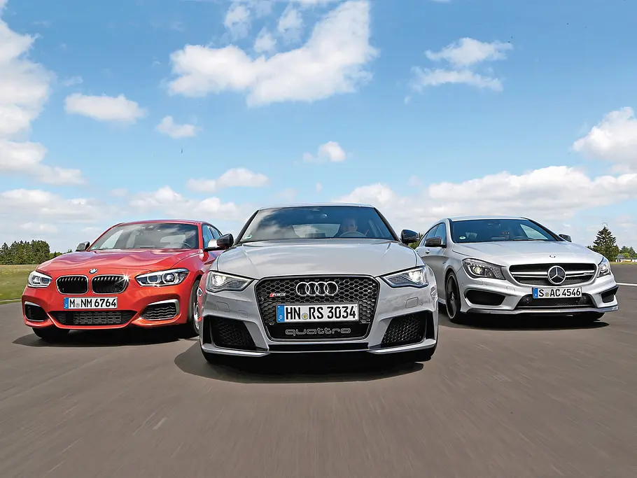 Audi RS 3 BMW M135i Mercedes CLA 45 AMG Kompaktklasse Sportler Vergleichstest
