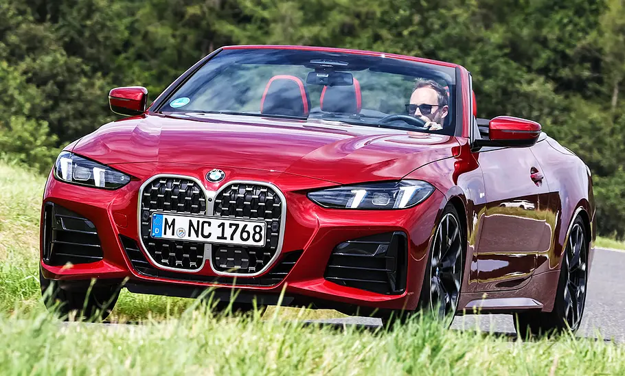 BMW 4er Cabrio; Außenansicht; fahrend; Cabrio; Frontansicht