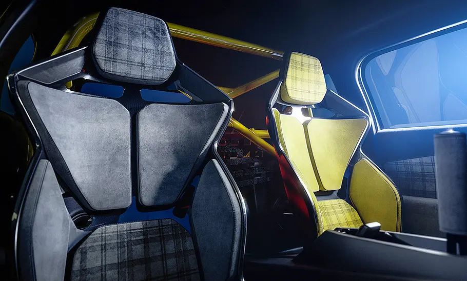 Die vorderen Sitze des Renault 5 Turbo 3E (2027).