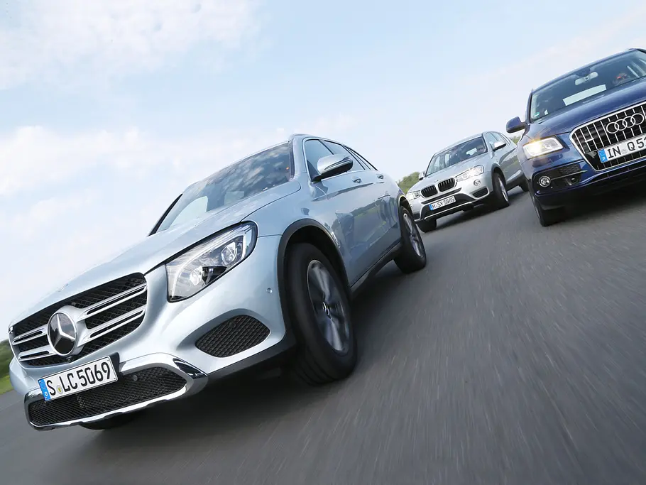 Vergleichstest: Mercedes GLC vs. Audi Q5 und BMW X3 Mercedes GLC Audi Q5 BMW X3 SUV Vergleichstest
