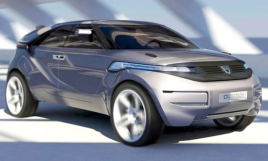 Das Dacia Duster Concept stehend von der Seite fotografiert.