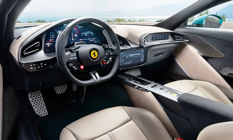 Das Armaturenbrett des Ferrari Amalfi (2025).