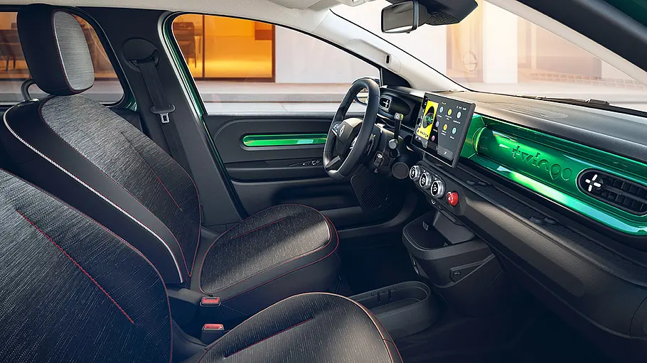 Renault Twingo E-Tech Electric Die vorderen Sitze des Renault Twingo E-Tech Electric.