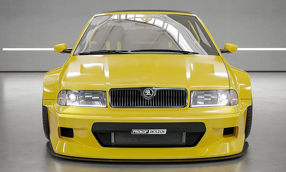 Getuntes Skoda Octavia Cabrio, fotografiert von vorne.