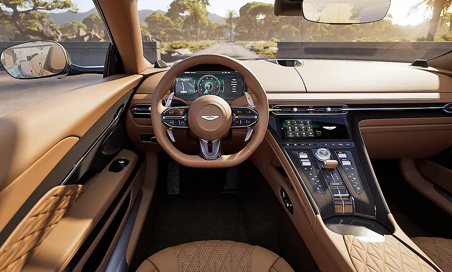 Aston Martin DB12 Volante (2023) Das Cockpit des Aston Martin DB12 Volante (2023).