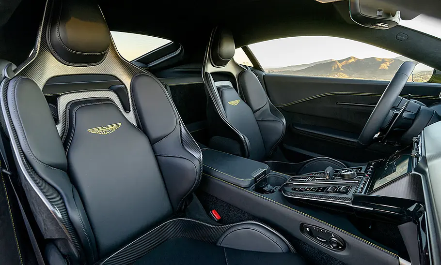 Aston Martin Vantage Facelift (2024) Die Sportsitze des Aston Martin Vantage Facelift (2024).