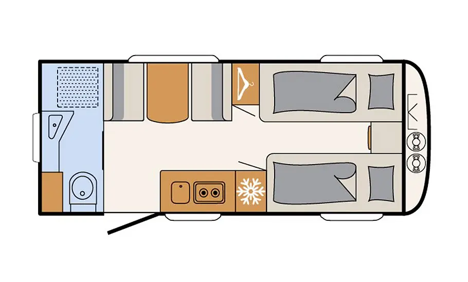 Dethleffs Nomad 490 EST (2025) Grundriss des Dethleffs Nomad 490 EST (2025)