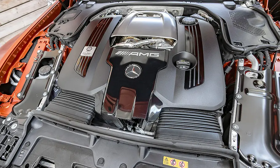 Mercedes-AMG GT 63 S E Performance (2024) Mercedes-AMG GT 63 S E Performance (2024); Motor in Detailaufnahme