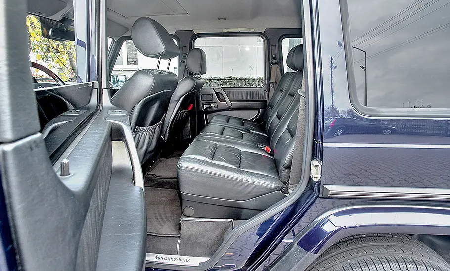 Mercedes G-Klasse (W463) Die hinteren Sitze der Mercedes G-Klasse (W463).