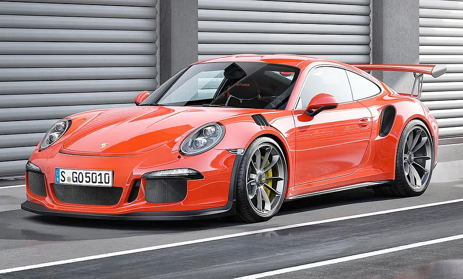 Porsche 911 GT3 RS (2015); statisch von vorne rechts