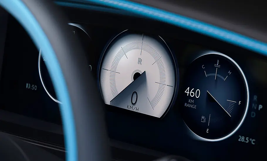 Rolls-Royce Ghost Facelift (2025) Die digitale Instrumententafel des Rolls-Royce Ghost Facelift (2025).
