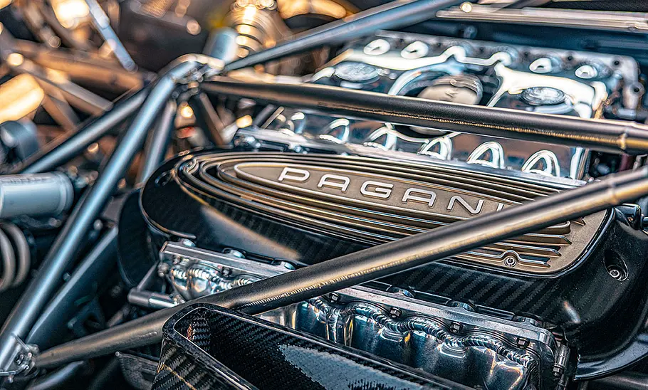 Pagani Utopia; Detailaufnahme vom Motor
