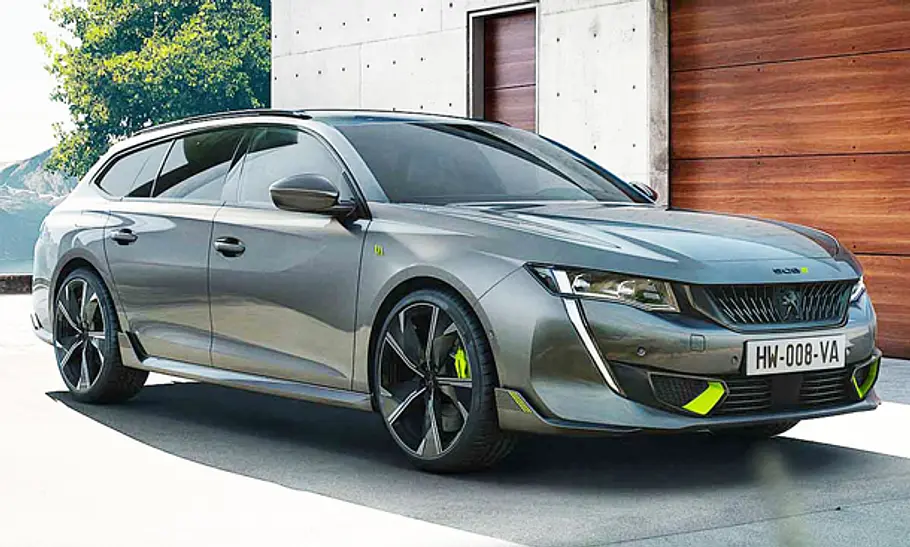 Platz 9: Peugeot 508 PSE SW Plug-in-Hybrid4 360 e-EAT; statisch von vorne links
