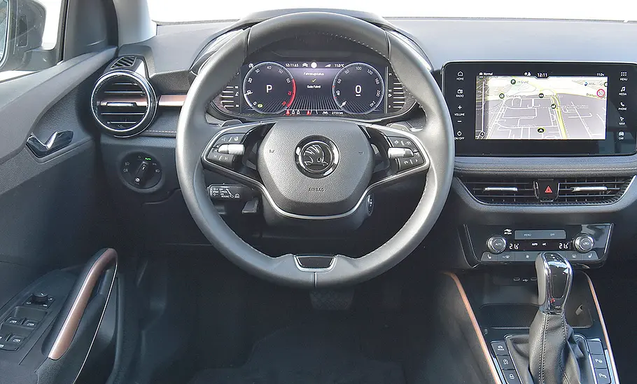 Das Cockpit des Skoda Fabia.