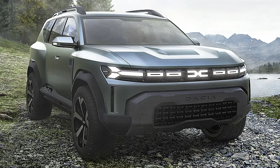 Das Dacia Bigster Concept von vorne fotografiert.