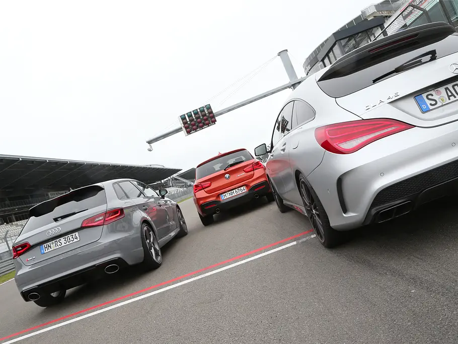Audi RS 3 BMW M135i Mercedes CLA 45 AMG Kompaktklasse Sportler Vergleichstest
