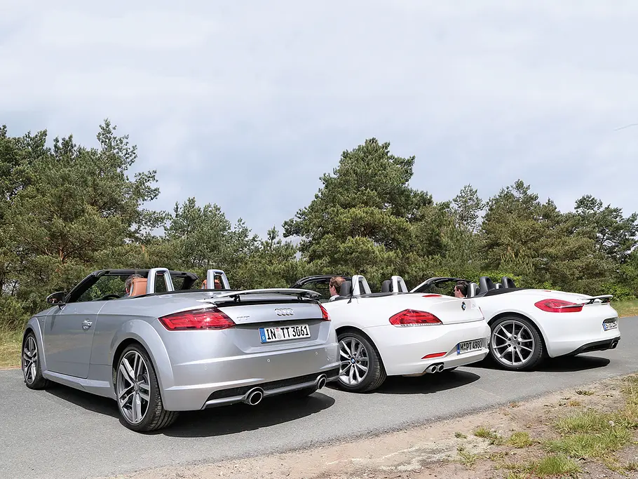 Audi TT BMW Z4 Porsche Boxster Roadster Vergleichstest