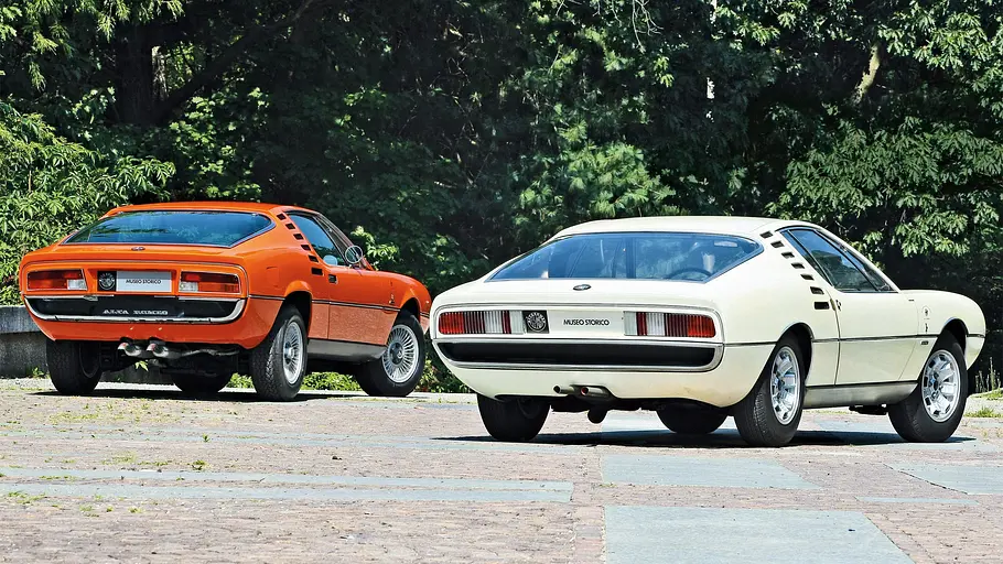 Alfa Romeo Montreal Alfa Romeo Montreal statisch von schräg hinten fotografiert.