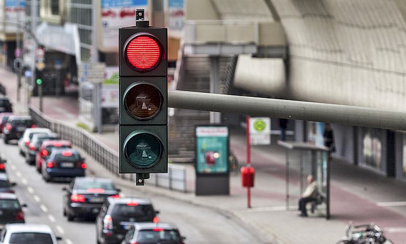 Hier darf man über Rot fahren