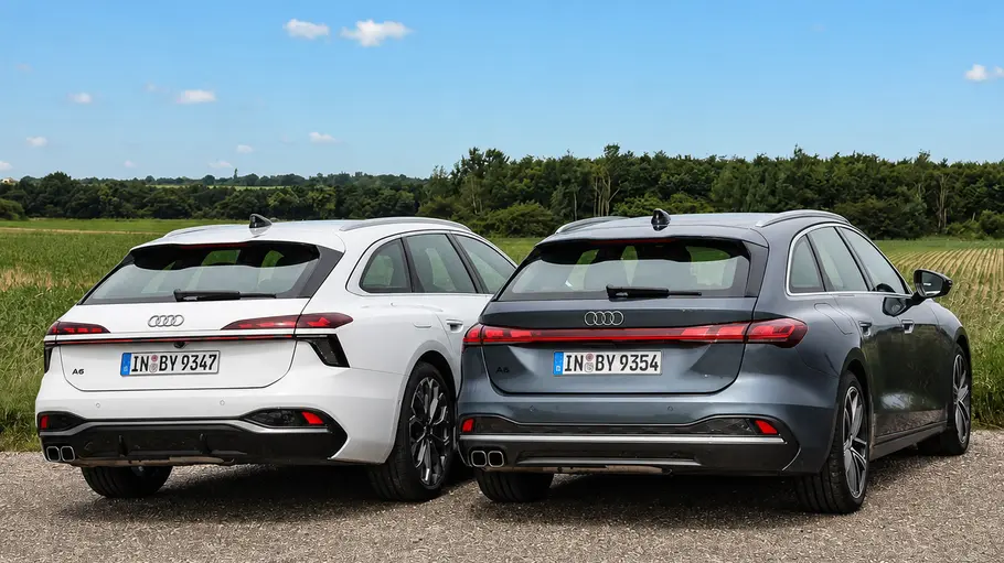 A6 Avant / A5 Avant Audi A6 Avant und Audi A5 Avant statisch von schräg hinten fotografiert.
