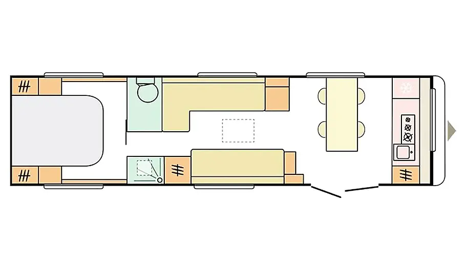 Die Grundrisszeichnung des Adria Astella 904 HP.