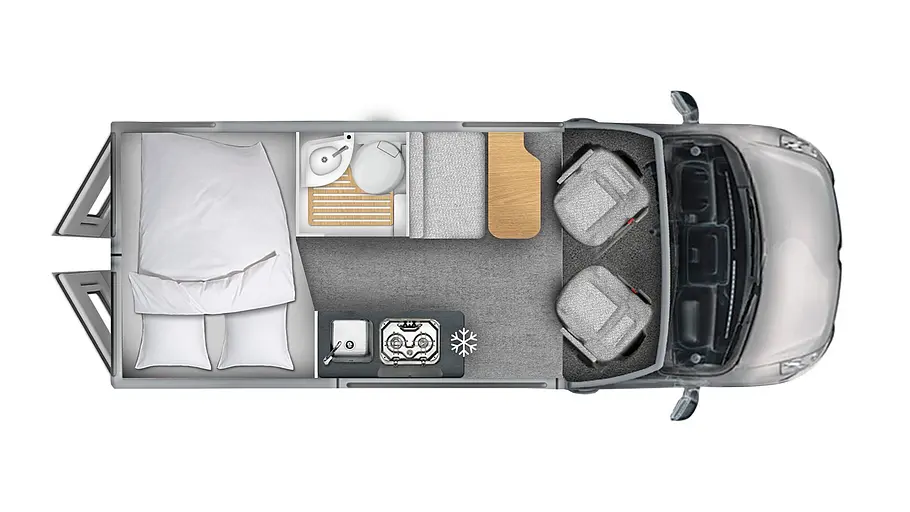 Die Grundrisszeichnung des Ahorn Camp CV 560.