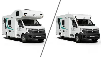 Die Collage zeigt die zwei Ahorn Camp Move-Modelle A690 (links) und T690 (rechts) - Foto: Ahorn Camp/Collage: AUTO ZEITUNG