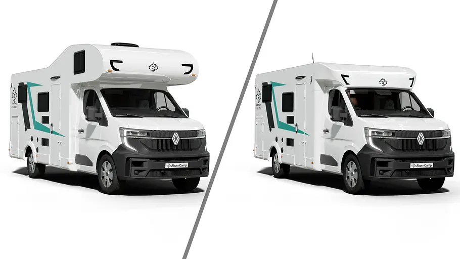 Ahron Camp Move Die Collage zeigt die zwei Ahorn Camp Move-Modelle A690 (links) und T690 (rechts)