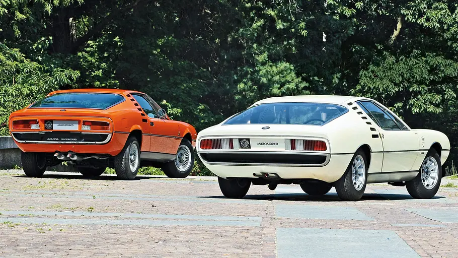 Traumwagen: Alfa Romeo Montreal Alfa Romeo Montreal statisch von schräg hinten fotografiert.