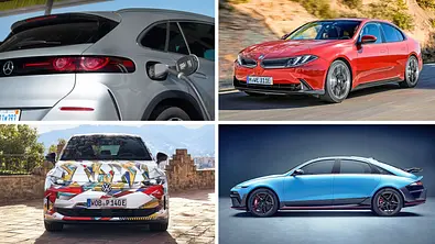 Eine Collage zeigt Mercedes GLC EQ, BMW i3, VW ID. Polo und Hyundai Ioniq 6 N. - Foto: Mercedes, Avarvarii, VW, Hyundai / Collage: AUTO ZEITUNG