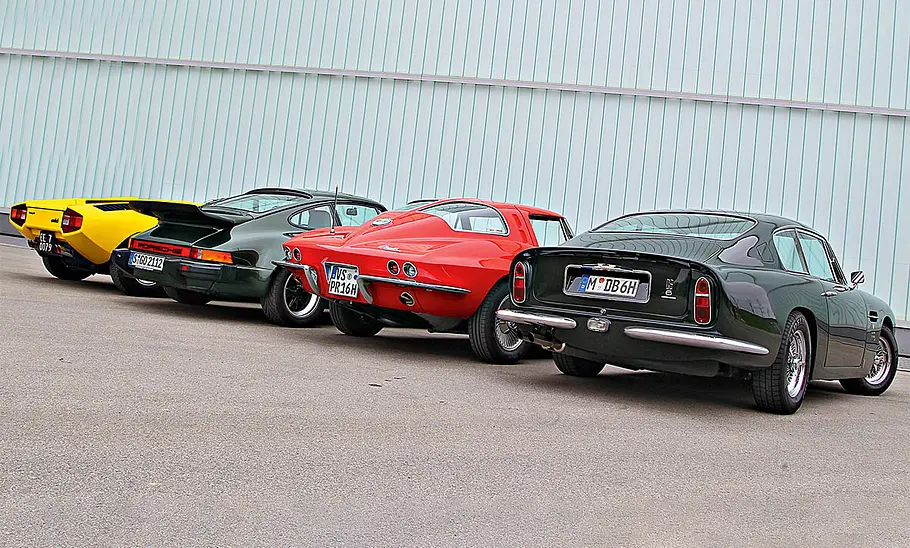 Lamborghini Countach LP400/Porsche 911 Turbo/Chevrolet Corvette Sting Ray/Aston Martin DB6