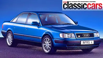 Der Audi 100 RS4 stehend von schräg vorne - Foto: Audi