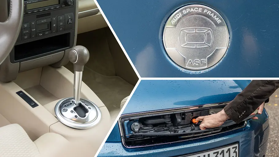 Collage mit dem Audi A2.