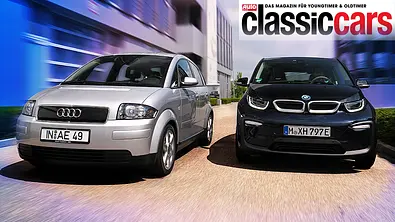 Audi A2 und BMW i3 fahrend von vorne. - Foto: Angelika Emmerling