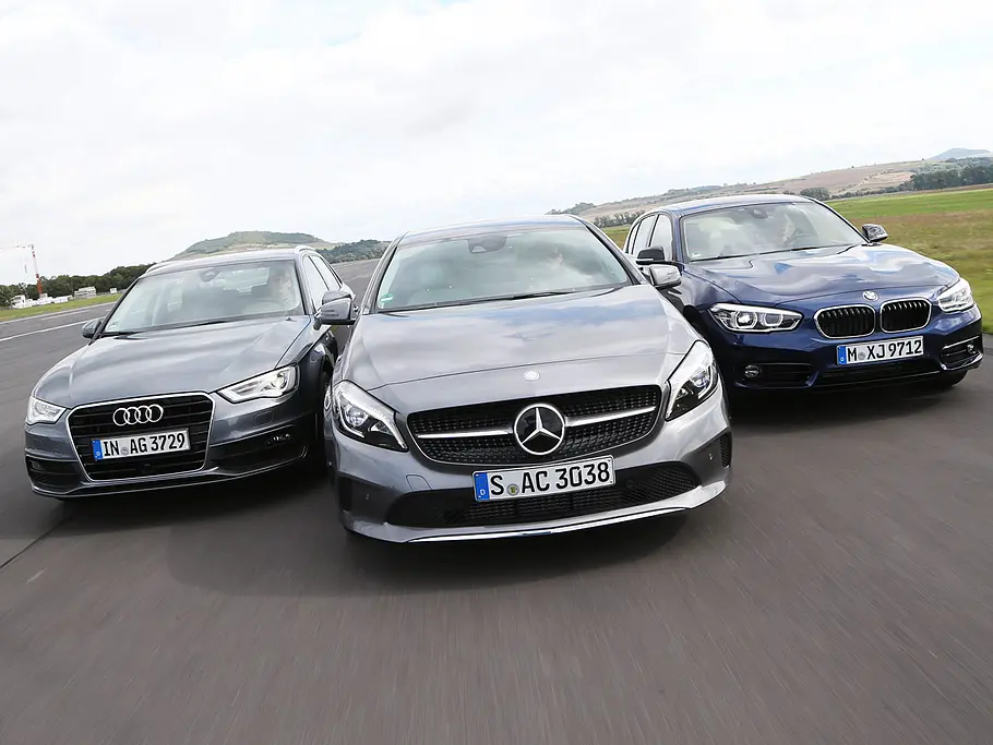 mercedes a-klasse facelift audi a3 sportback bmw 1er