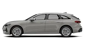 Der Audi A5 Avant steht vor weißem Hintergrund, von links fotografiert. - Foto: Carwow