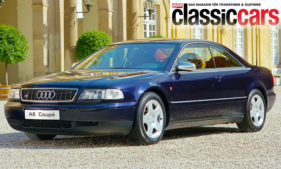 Das Audi A8 Coupé D2 statisch von schräg vorne fotografiert.