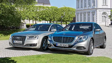 Audi A8 4.0 TFSI quattro Mercedes S 500 4matic Markenvergleich Bilder technische Daten