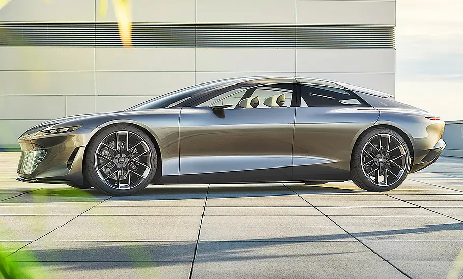 Blick von der Seite auf den Audi Grandsphere Concept (2021).