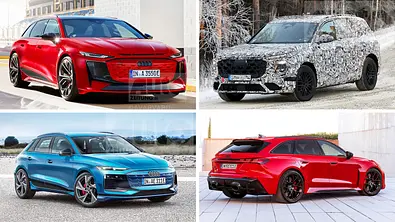 Eine Collage zeigt vier Audi-Neuheiten. - Foto: Avarvarii, SH Proshots, Audi / Collage: AUTO ZEITUNG